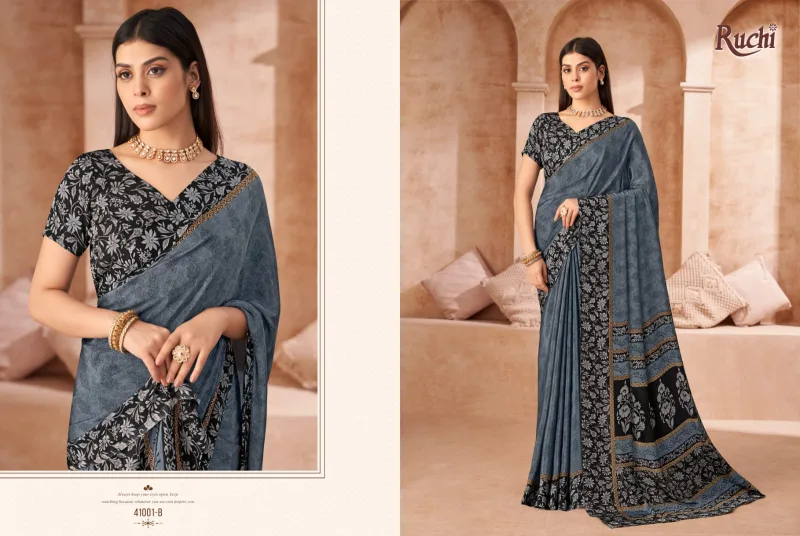 Vedanta Silk Vol 43 By Ruchi Silk Crepe Printed Saree